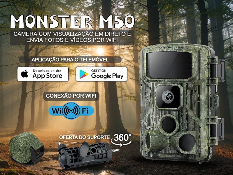 Câmera para caça ou vigilância Monster M50 Wifi