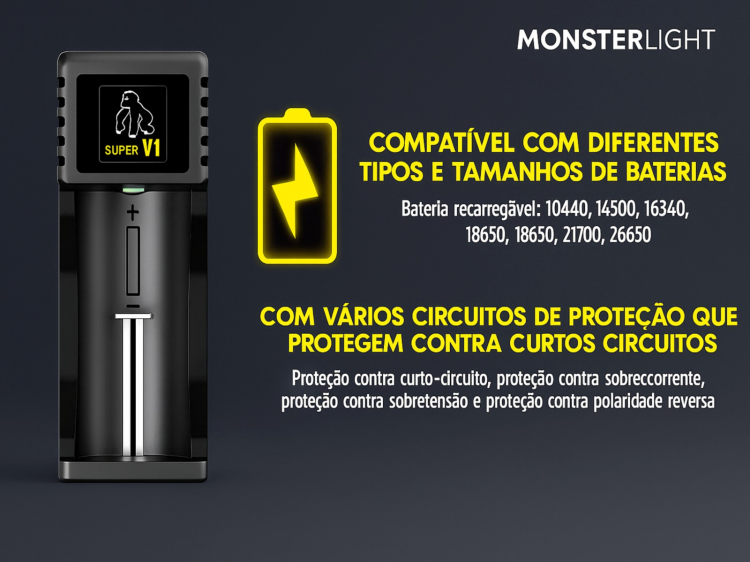 Carregador baterias VI1 simples inteligente 
