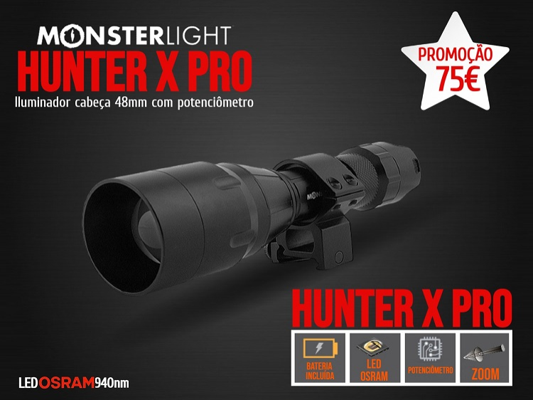 Kit iluminador MonsterLight IR-940 Hunter X Pro com potenciómetro