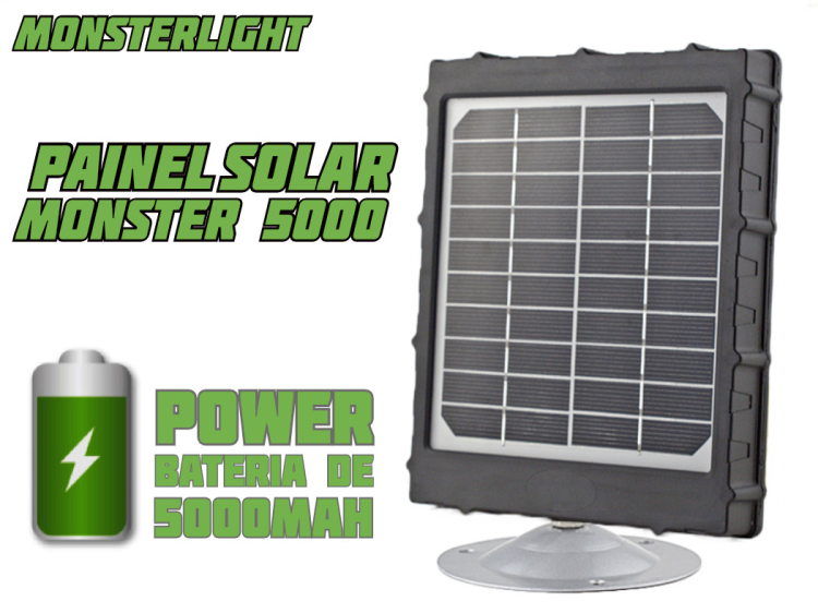 Painel solar com bateria interna de 5000mAh