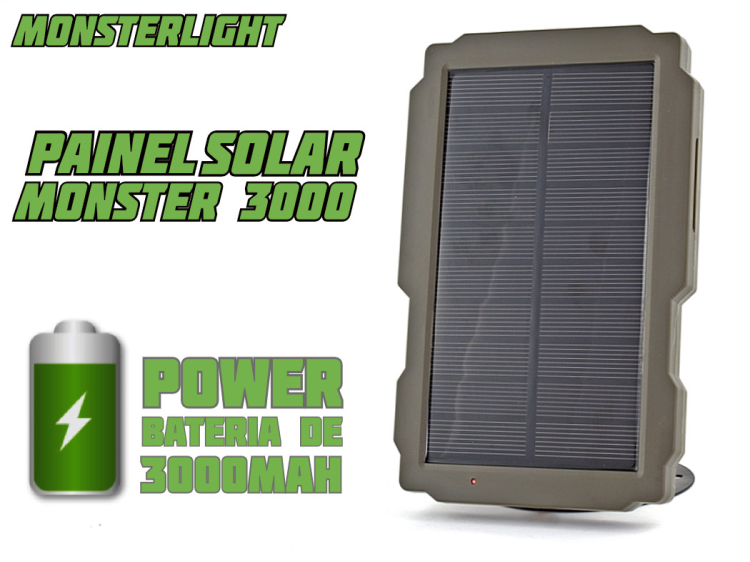 Painel solar com bateria interna de 3000mAh