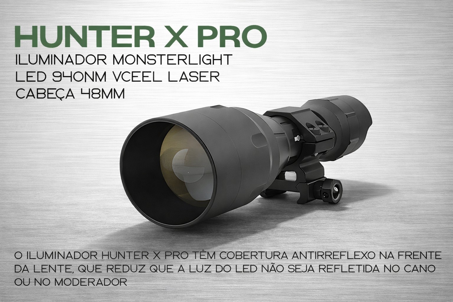 Iluminador MonsterLight 940nm Hunter X Pro LED Vseel laser com potenciómetro 
