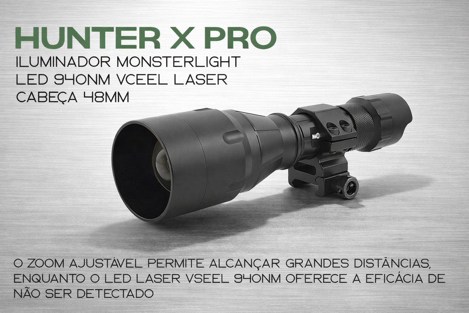 Iluminador MonsterLight 940nm Hunter X Pro LED Vseel laser com potenciómetro 