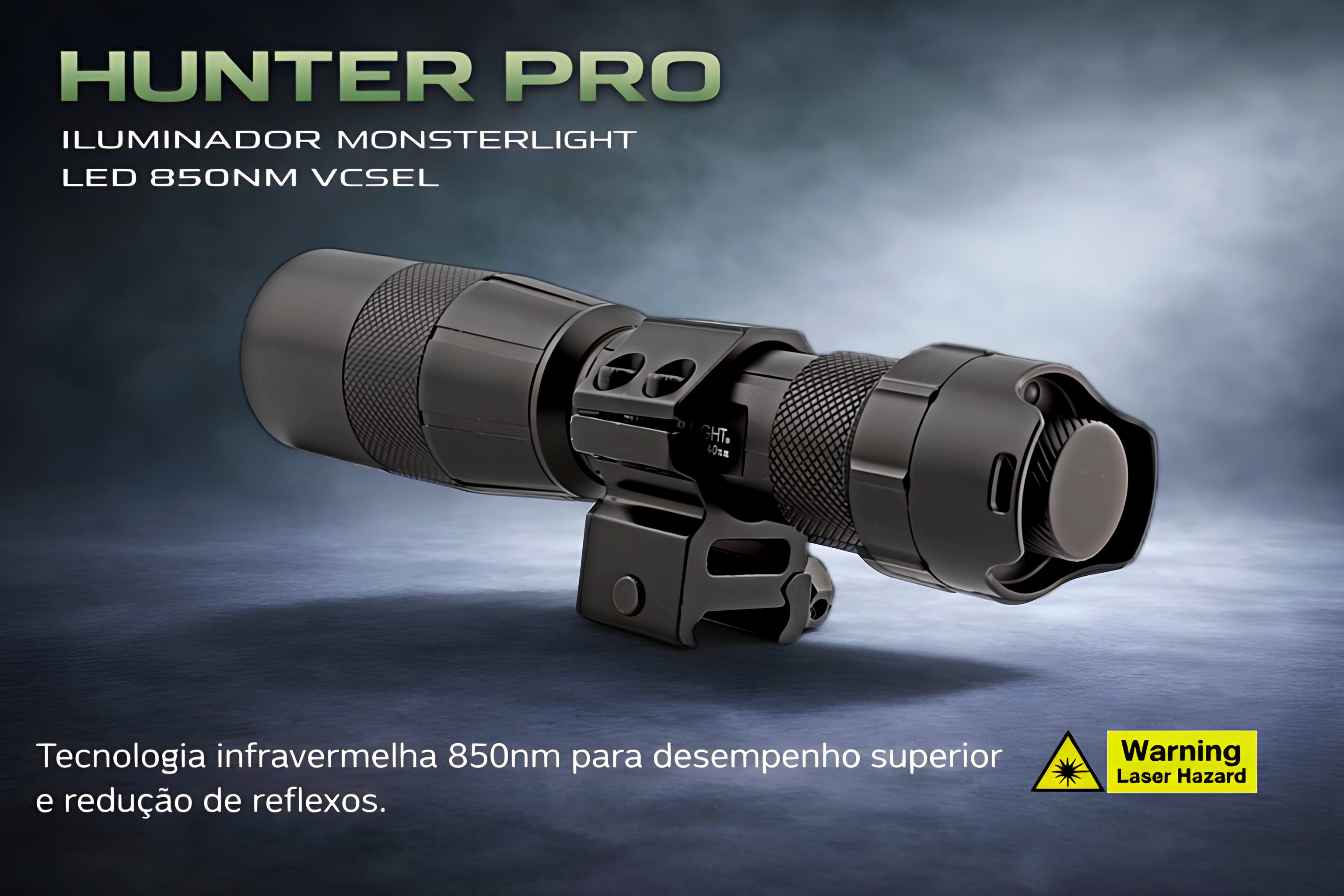 Iluminador MonsterLight 850nm Hunter Pro laser com potenciómetro