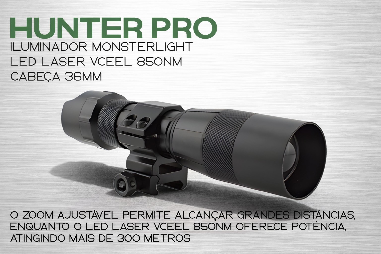 Iluminador MonsterLight 850nm Hunter Pro laser com potenciómetro