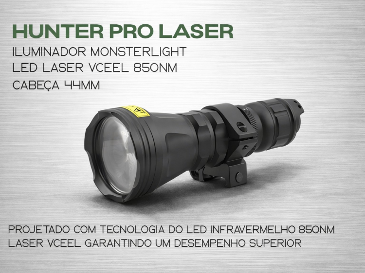 Iluminador MonsterLight 850nm Hunter Laser com potenciómetro 