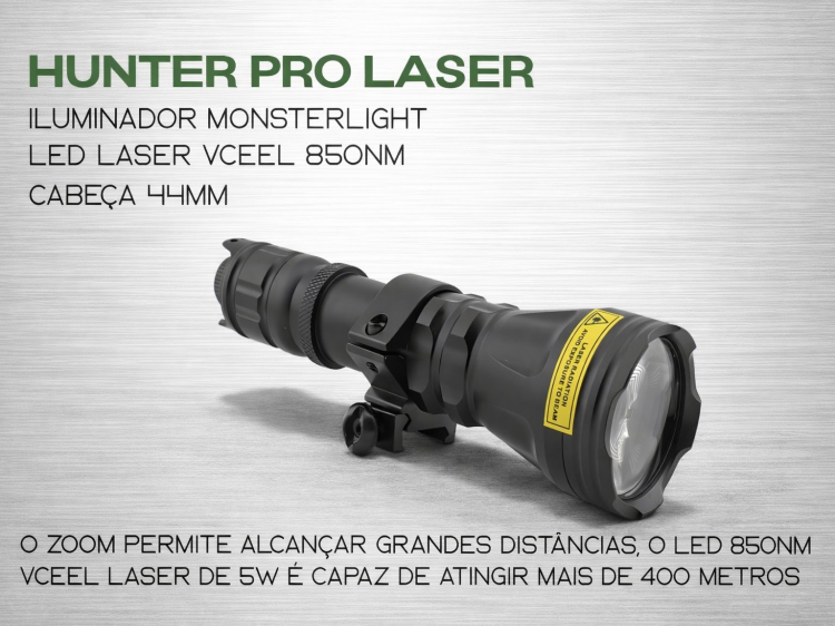 Iluminador MonsterLight 850nm Hunter Laser com potenciómetro 