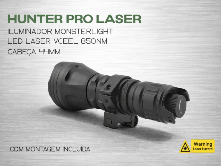 Iluminador MonsterLight 850nm Hunter Laser com potenciómetro 