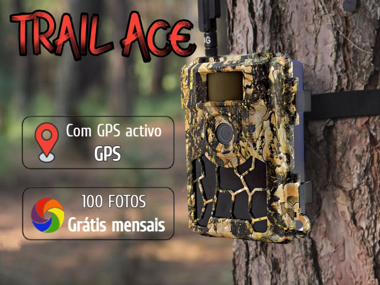 Câmara Trail Ace de vigilância e Caça com aplicação e envio de fotos e vídeos