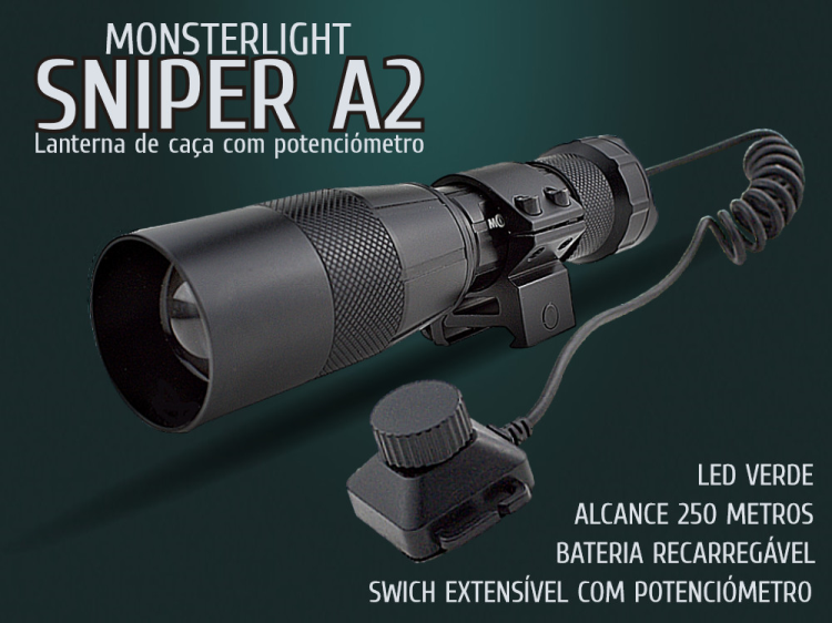 Kit lanterna para esperas led verde com potenciómetro e zoom