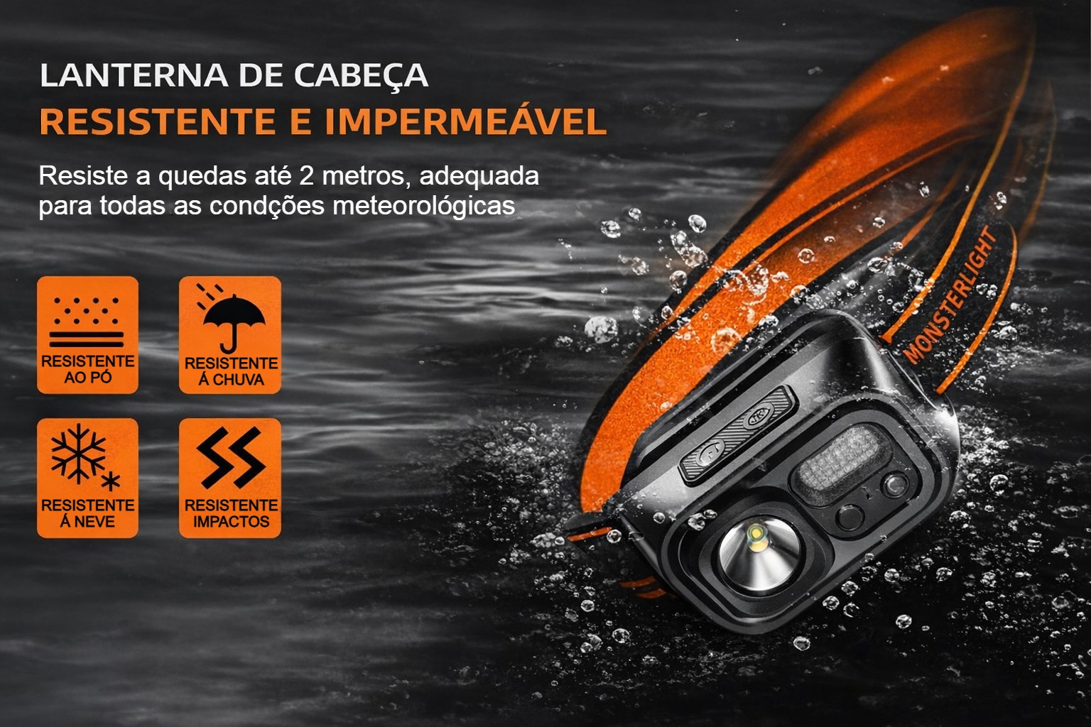 Lanterna Monsterlight HL23 com sensor de movimento 