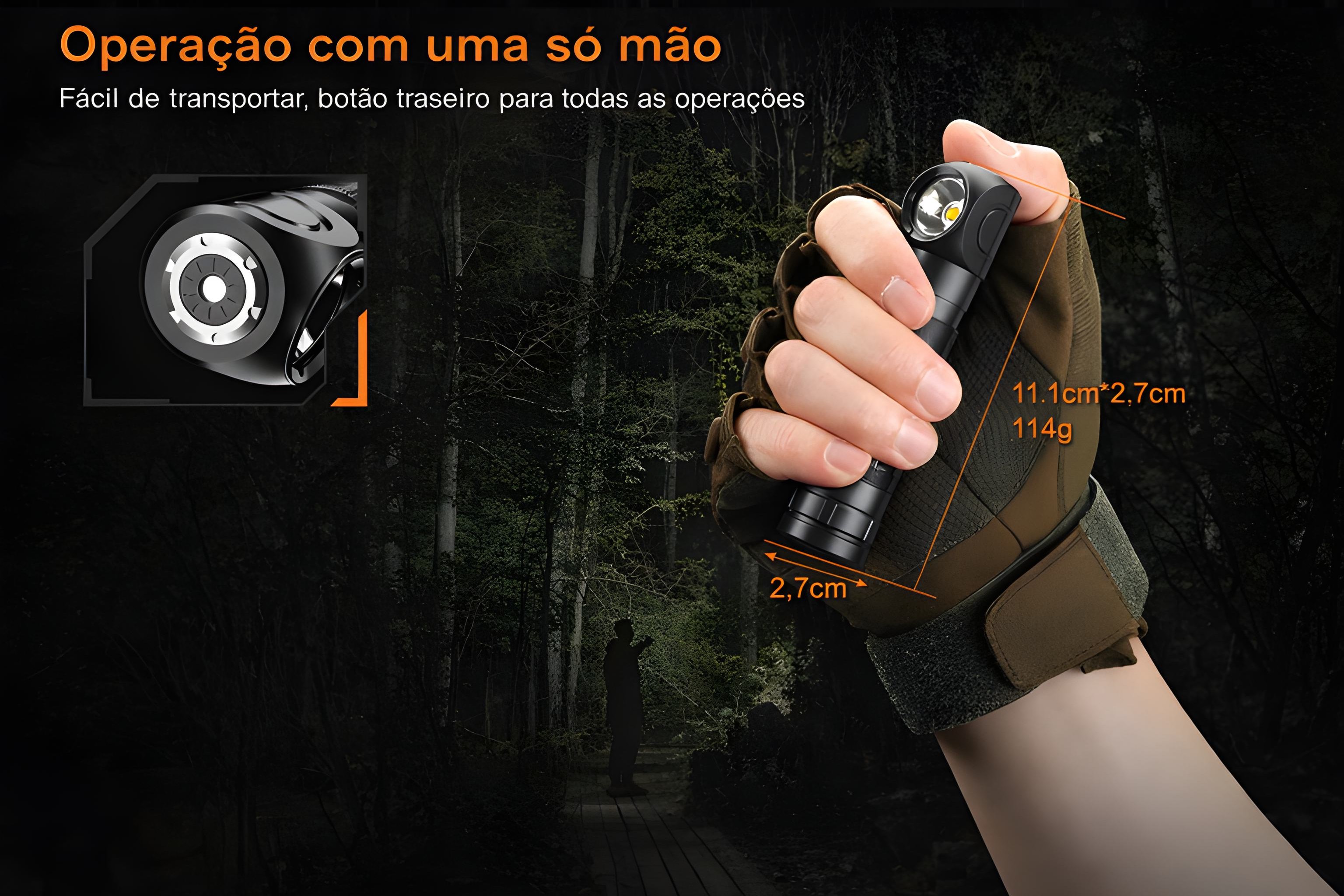 Lanterna Monsterlight TH04 multifuncional com bateria recarregável 