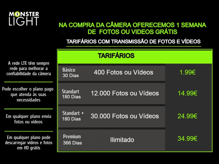 Câmera GardePro X60 LTE com bateria e aplicação para o telemóvel 