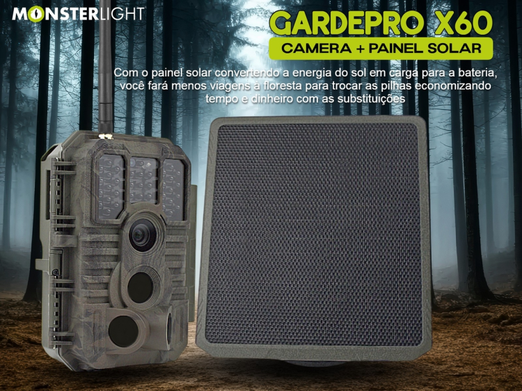 Câmera GardePro X60 LTE com bateria e aplicação para o telemóvel 