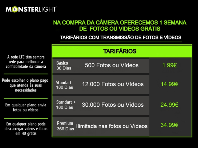 Câmera GardePro X60 LTE com bateria e aplicação para o telemóvel 