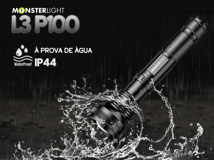 Lanterna Monsterlight L3 P100 com baterias recarregáveis 