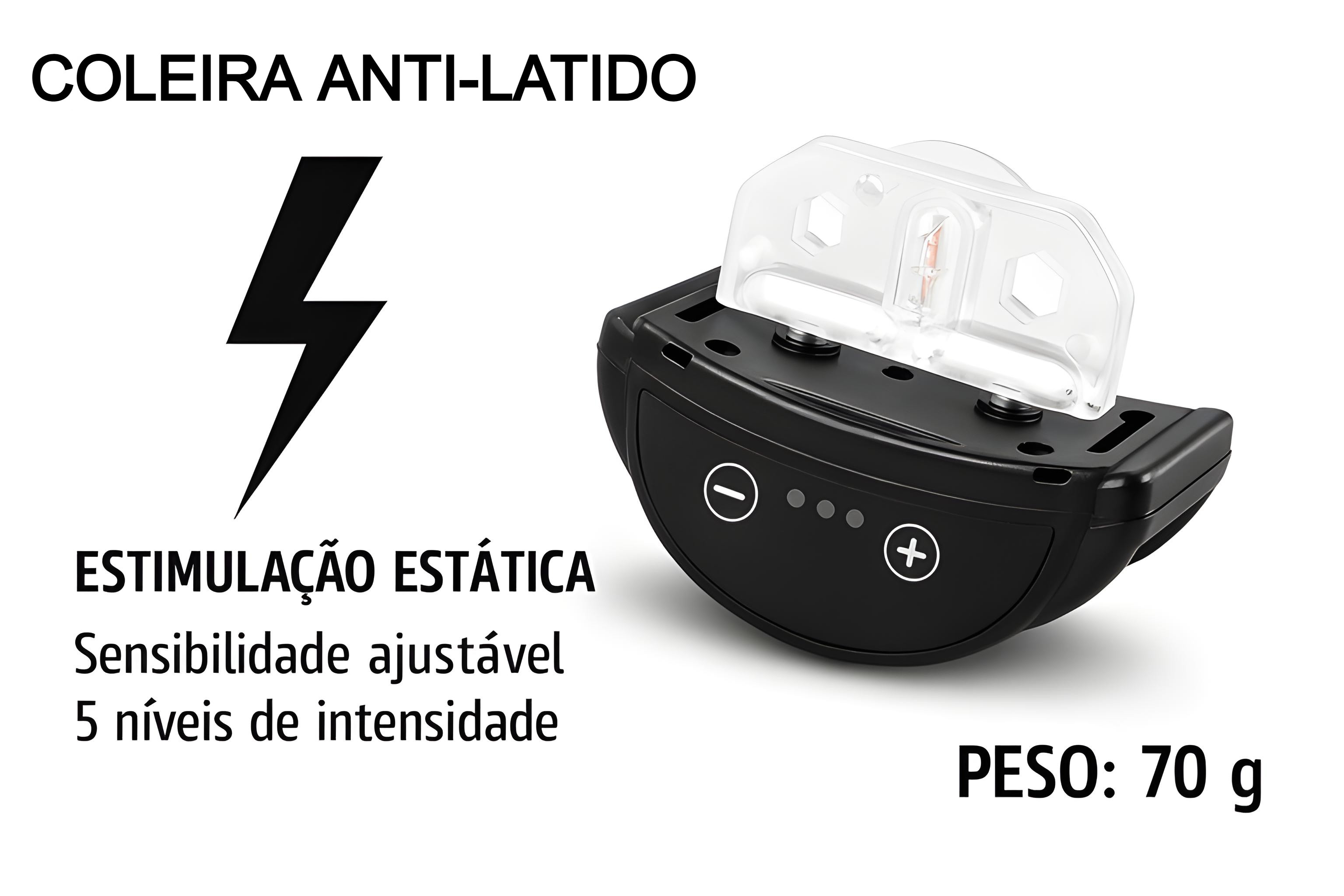 Coleira anti latido para cães com bateria recarregável 