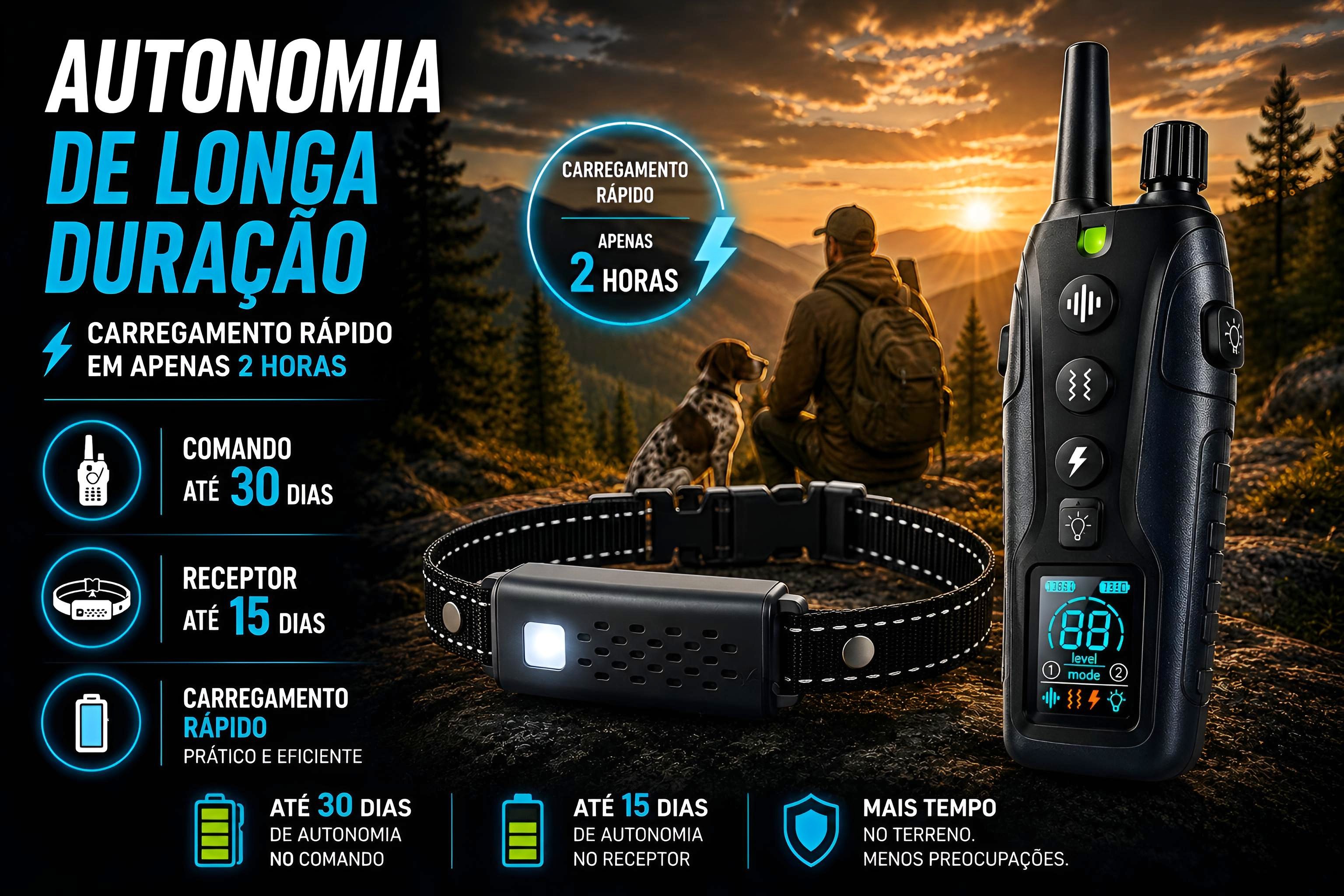 Conjunto de adestramento à distância para 1 cão com alcance de 1300 metros 