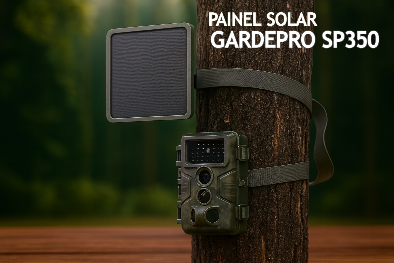 Painel solar GardePro com bateria interna de 5200mAh 