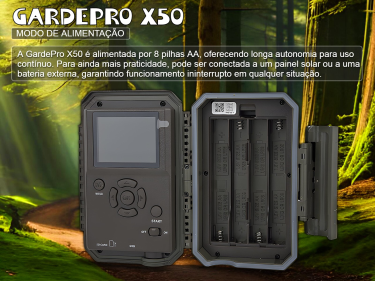 Câmera GardePro X50 LTE com aplicação para telemóvel 