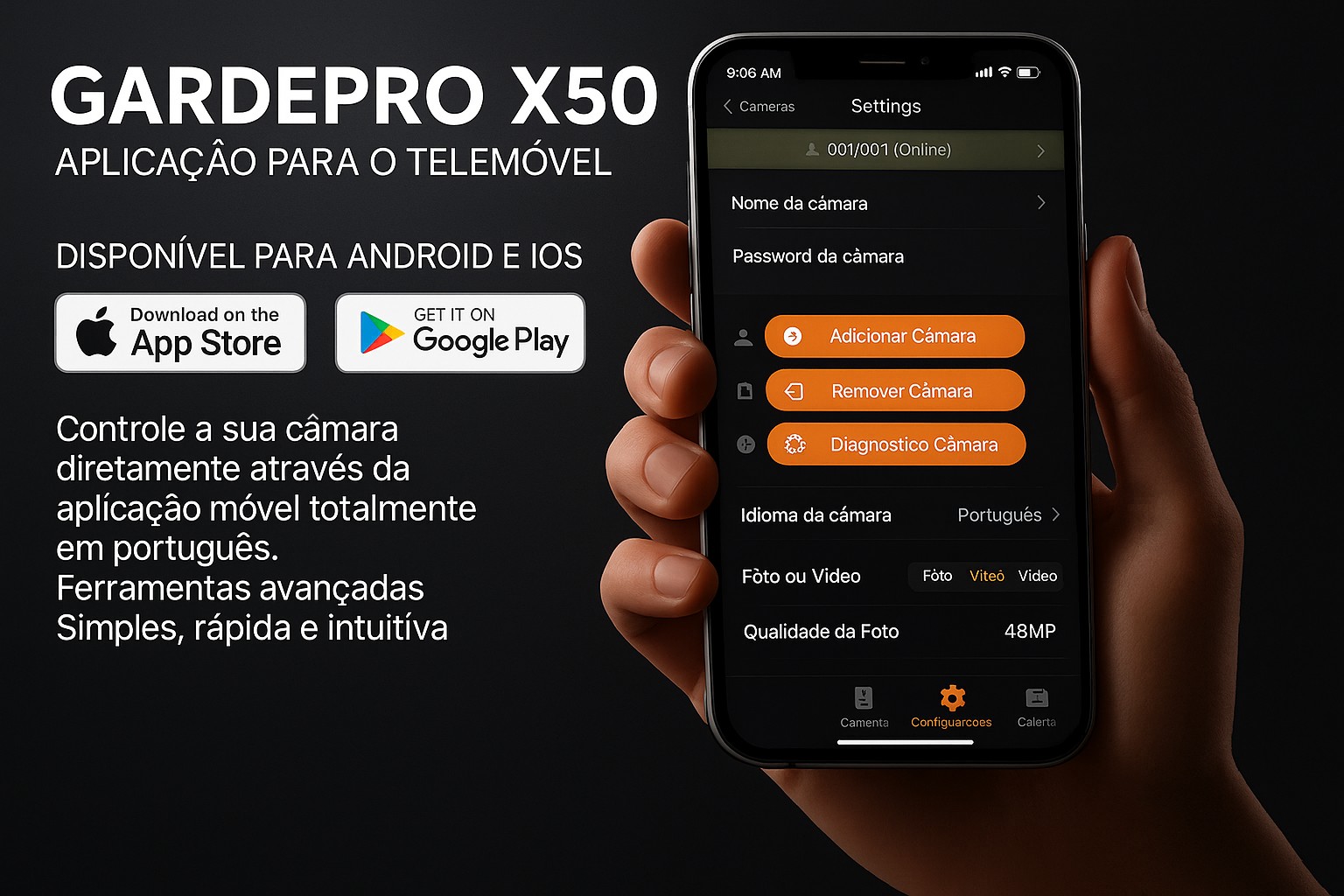 Câmera GardePro X50 LTE com aplicação para telemóvel 