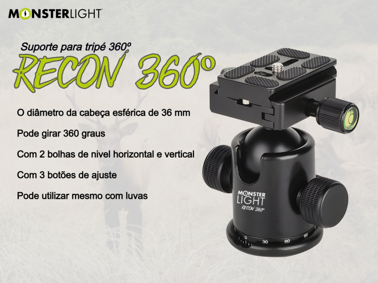 Cabeça esférica para tripé Monsterlight Recon