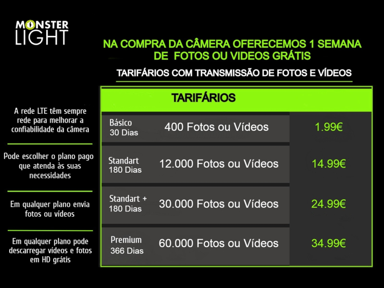 Câmera GardePro X60 Pro Max com bateria aplicação e transmissão em direto 