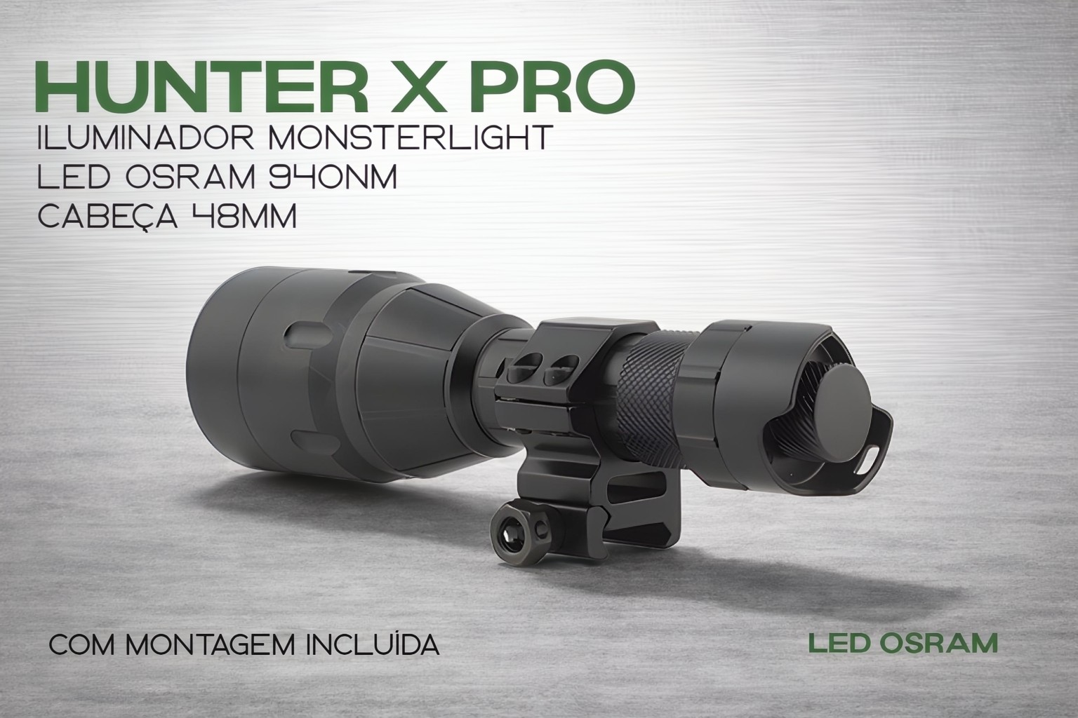 Iluminador MonsterLight 940nm Hunter X Pro LED Osram com potenciómetro 