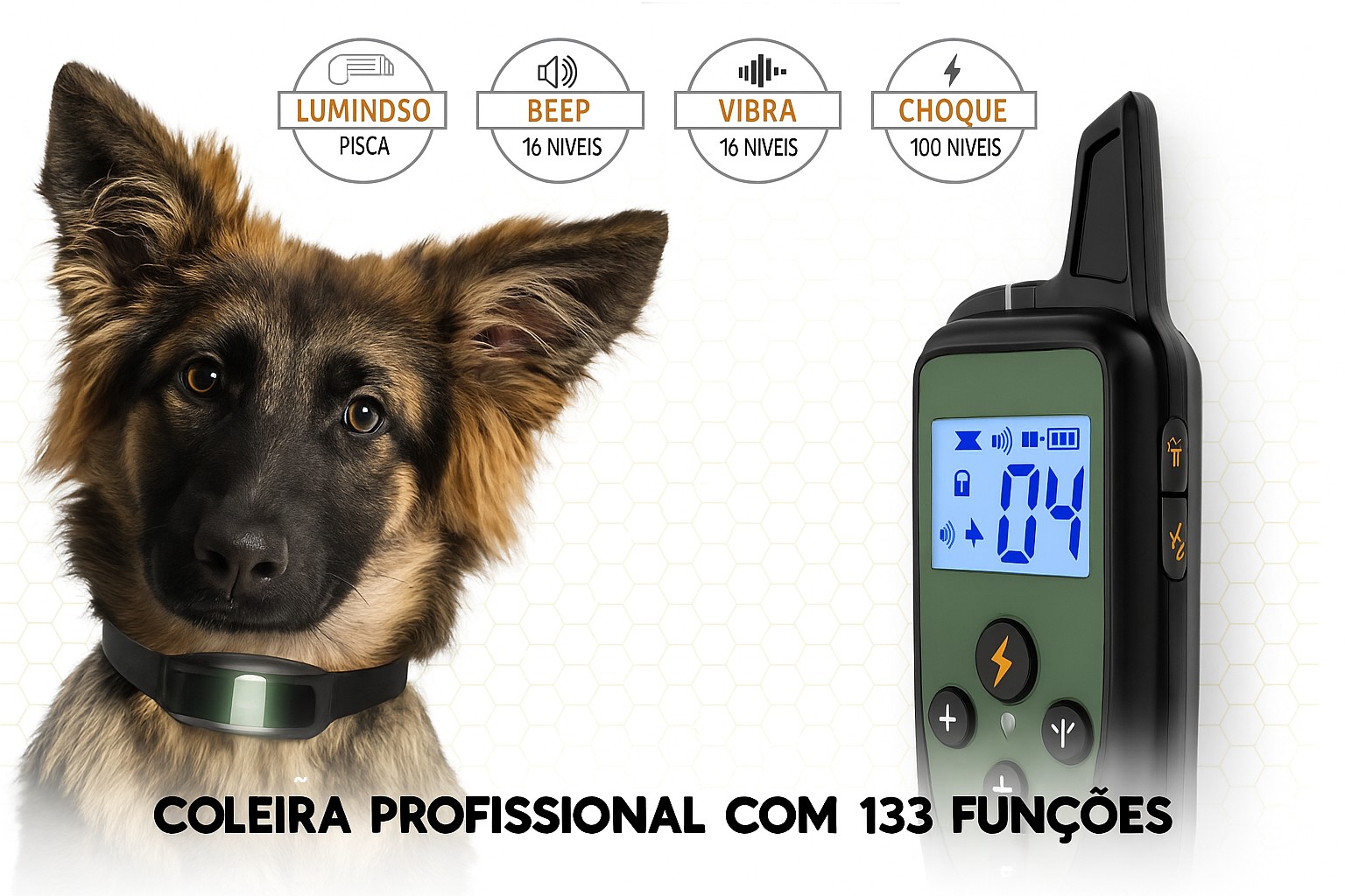 Coleira de adestramento à distância X9 para 2 cães 