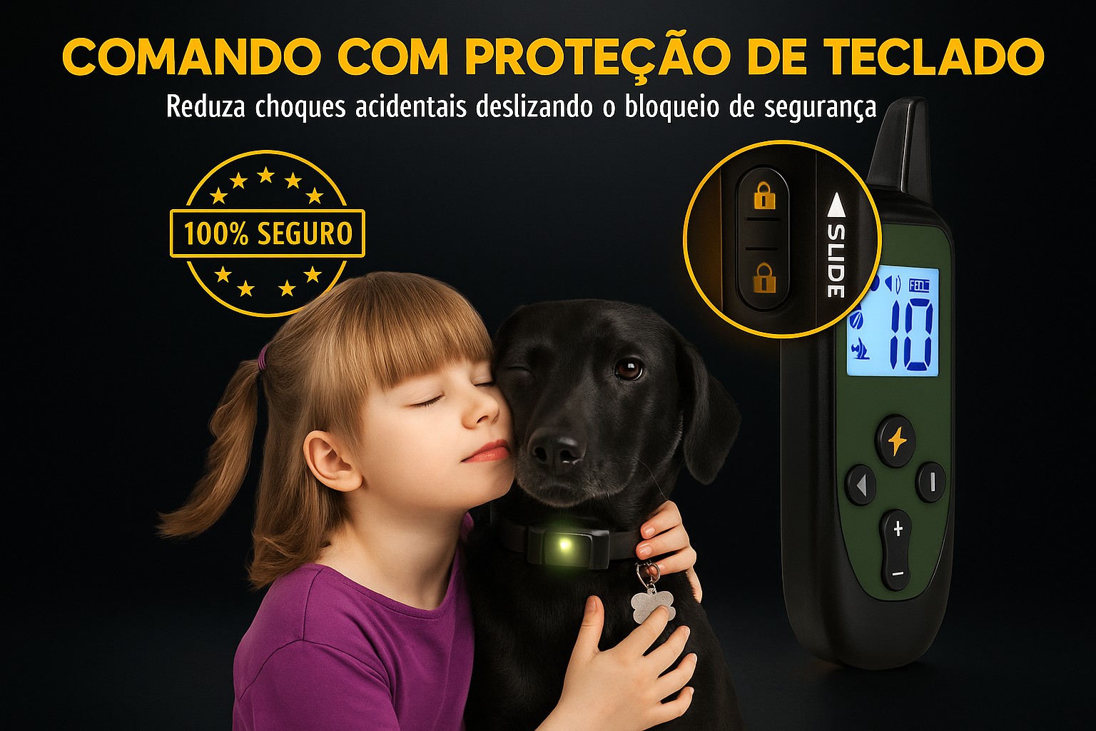 Coleira de adestramento à distância X9 para 2 cães 