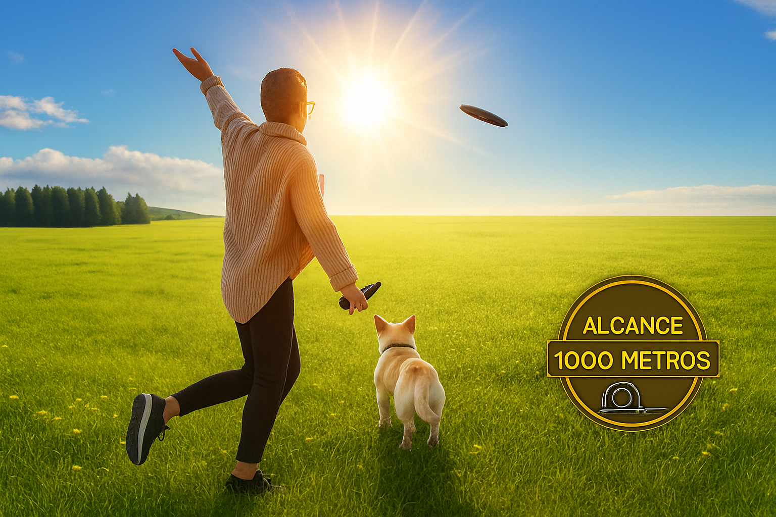 Coleira de adestramento à distância X9 para 2 cães 