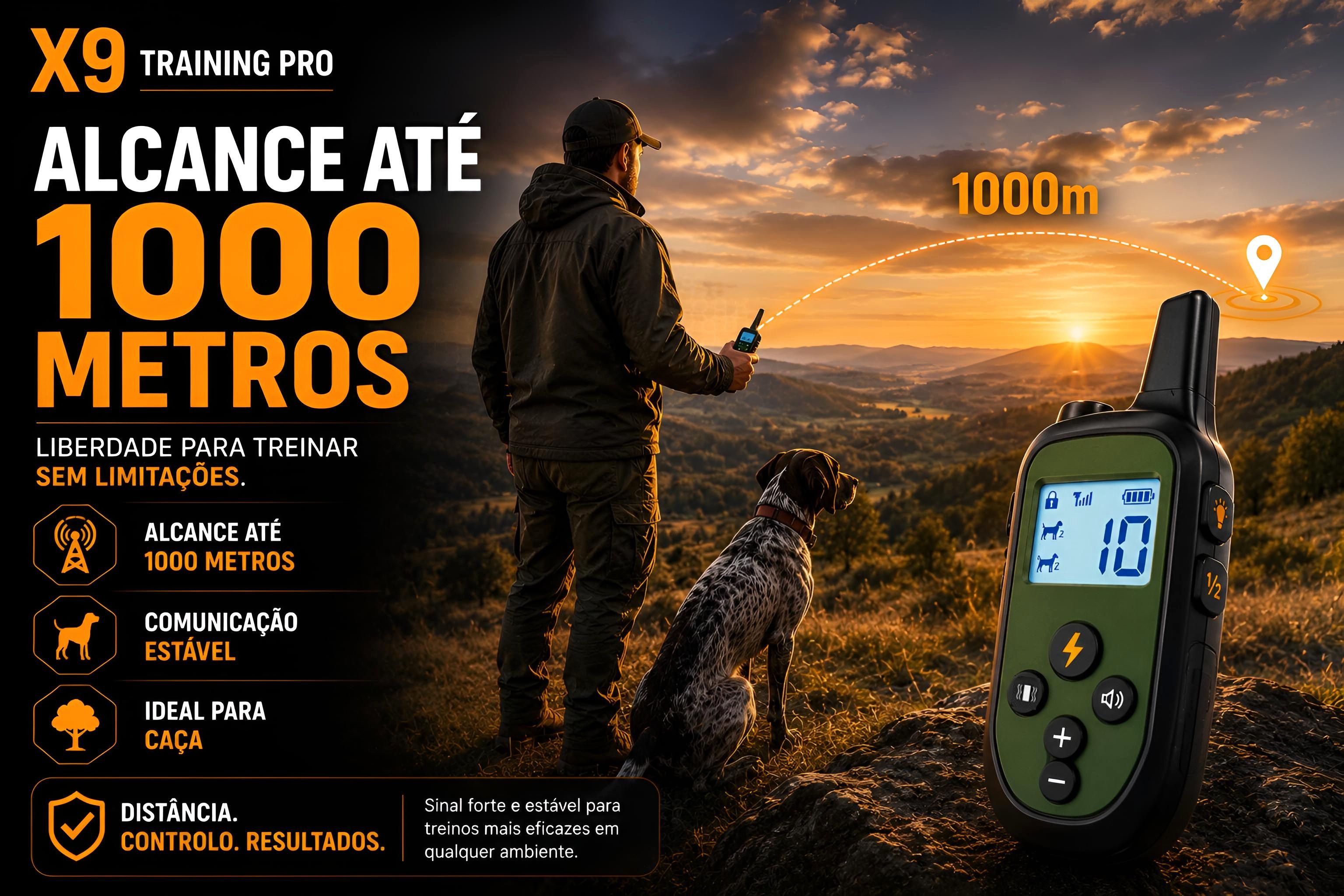 Coleira de adestramento à distância X9 para 2 cães 
