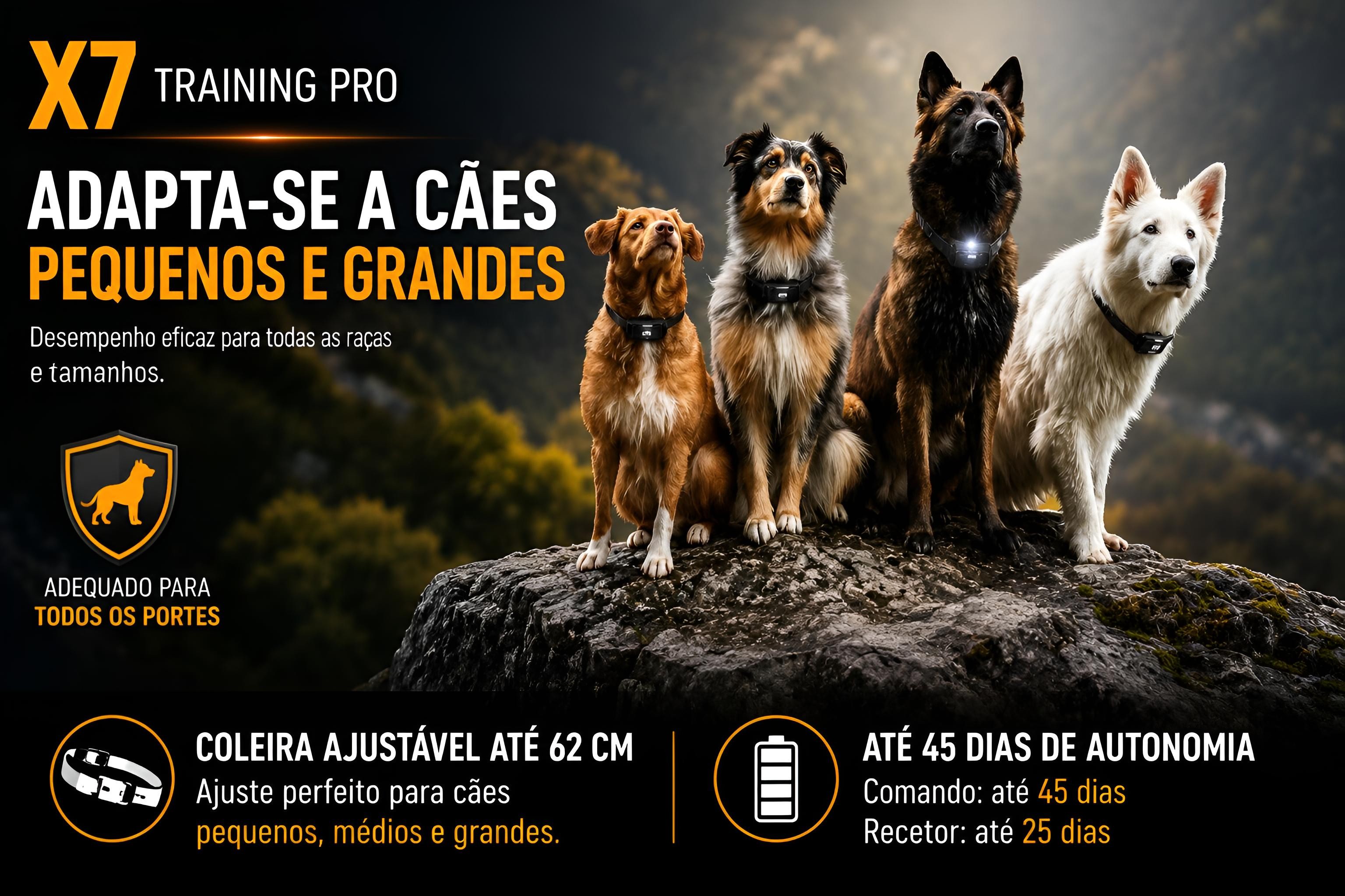 Coleira de adestramento à distância X7 para 1 cão 