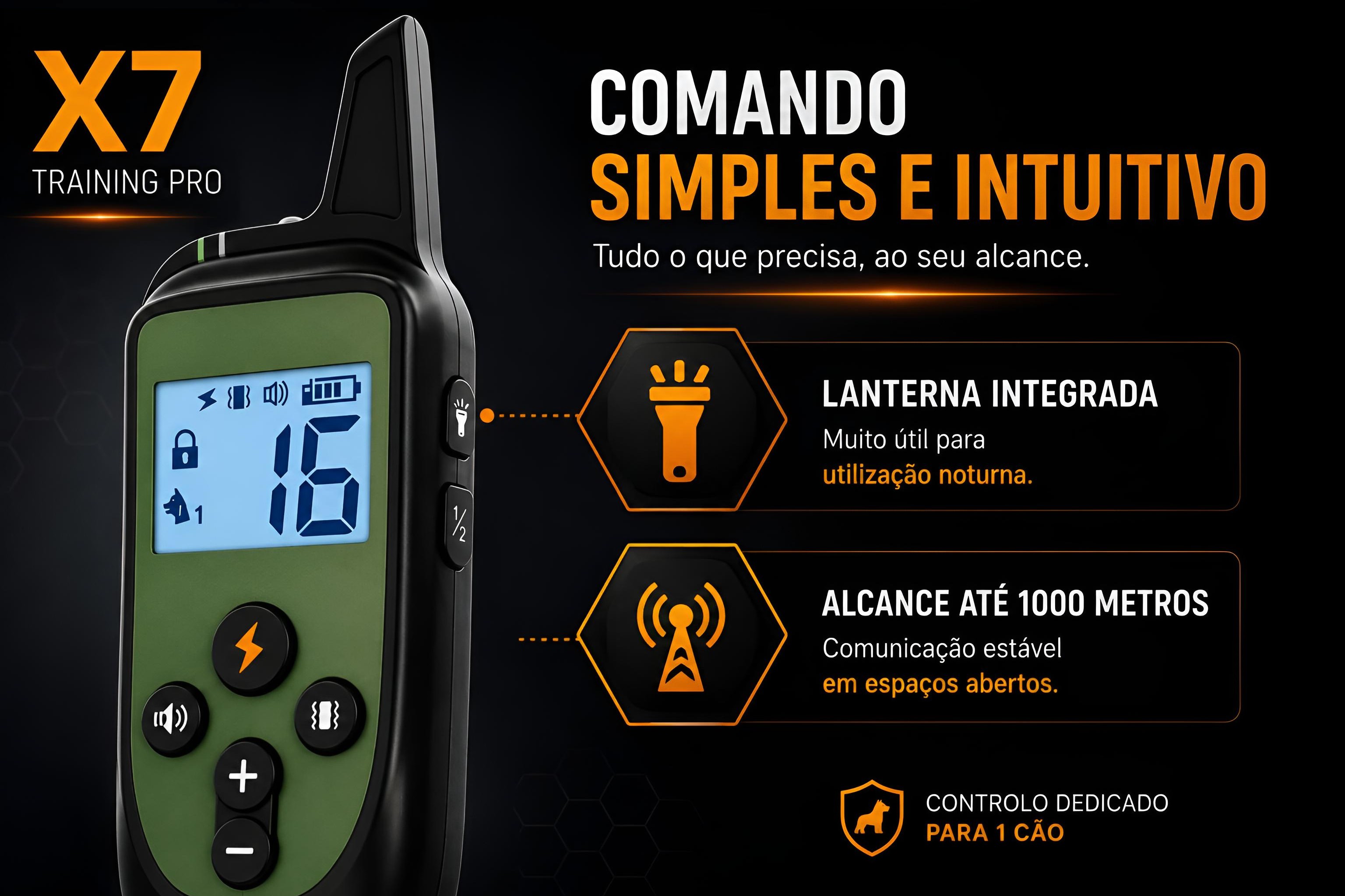 Coleira de adestramento à distância X7 para 1 cão 
