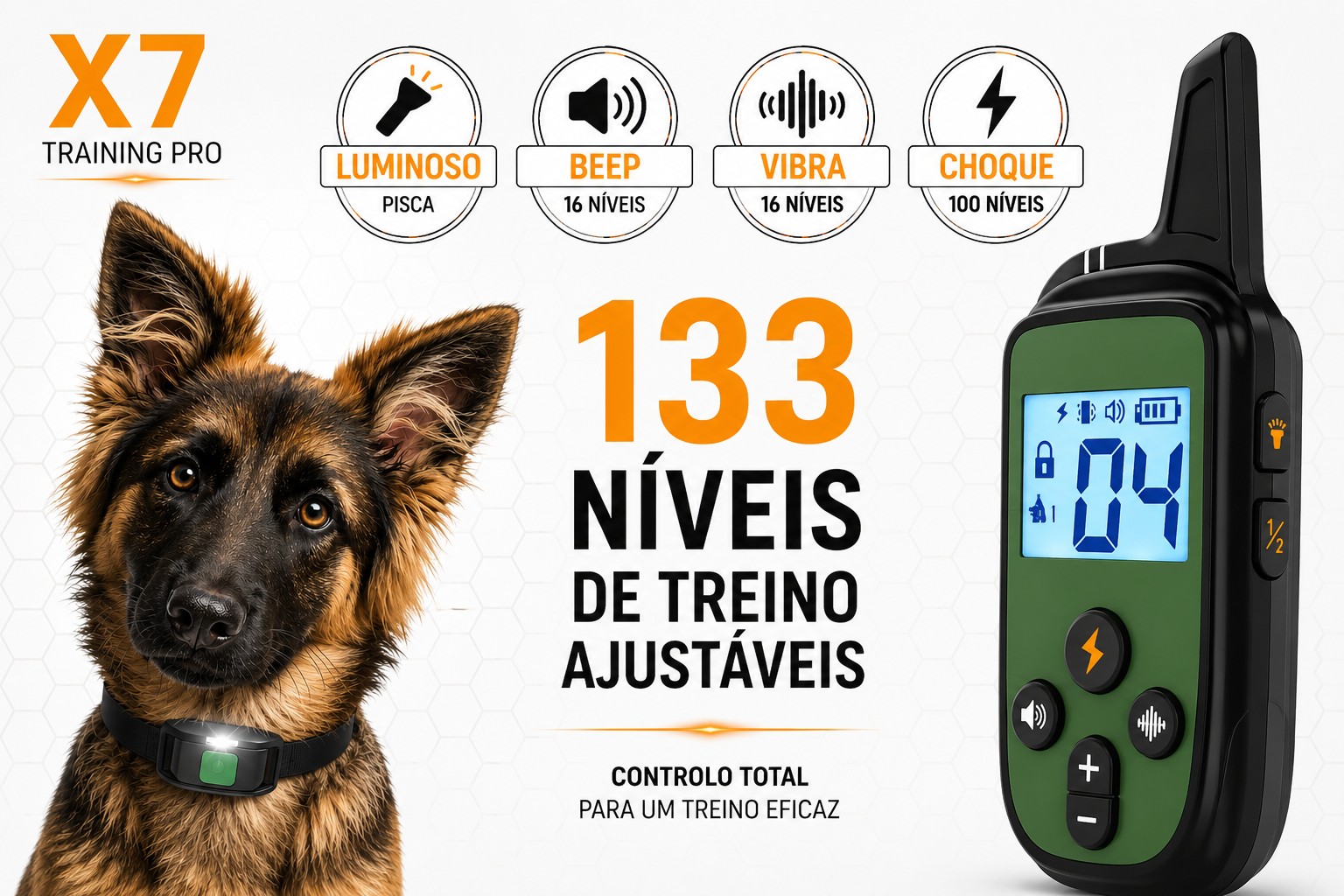 Coleira de adestramento à distância X7 para 1 cão 
