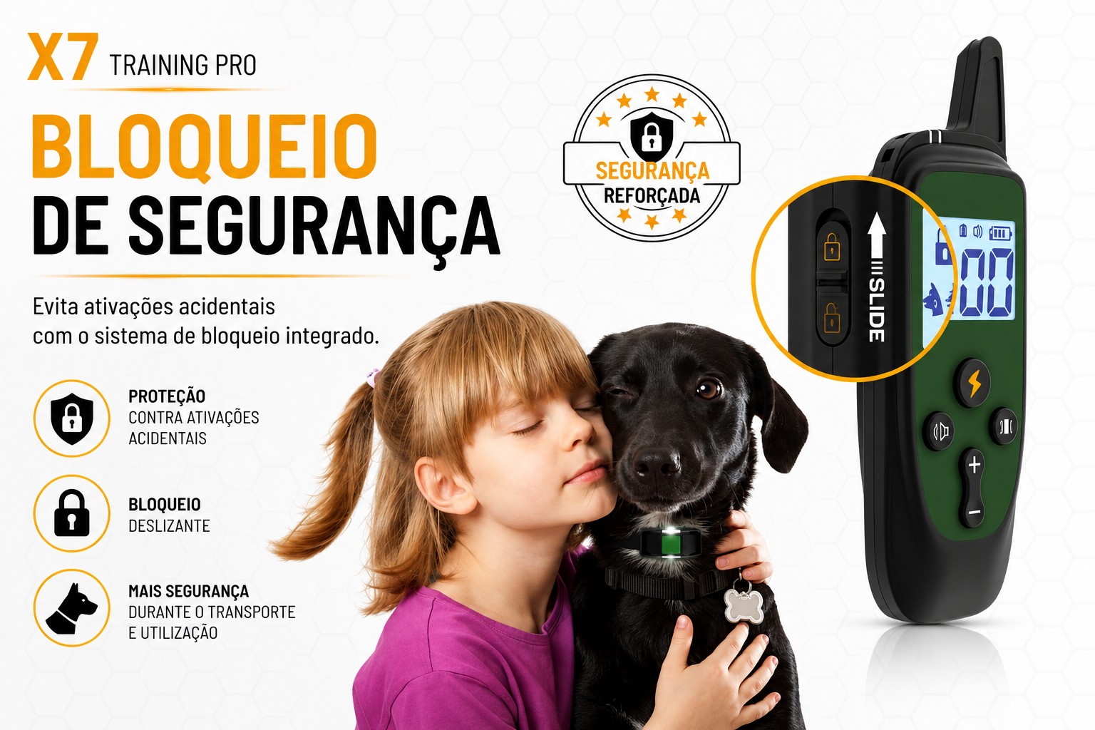 Coleira de adestramento à distância X7 para 1 cão 