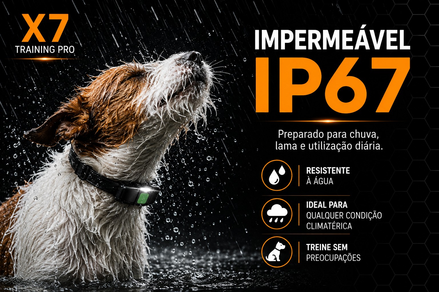 Coleira de adestramento à distância X7 para 1 cão 
