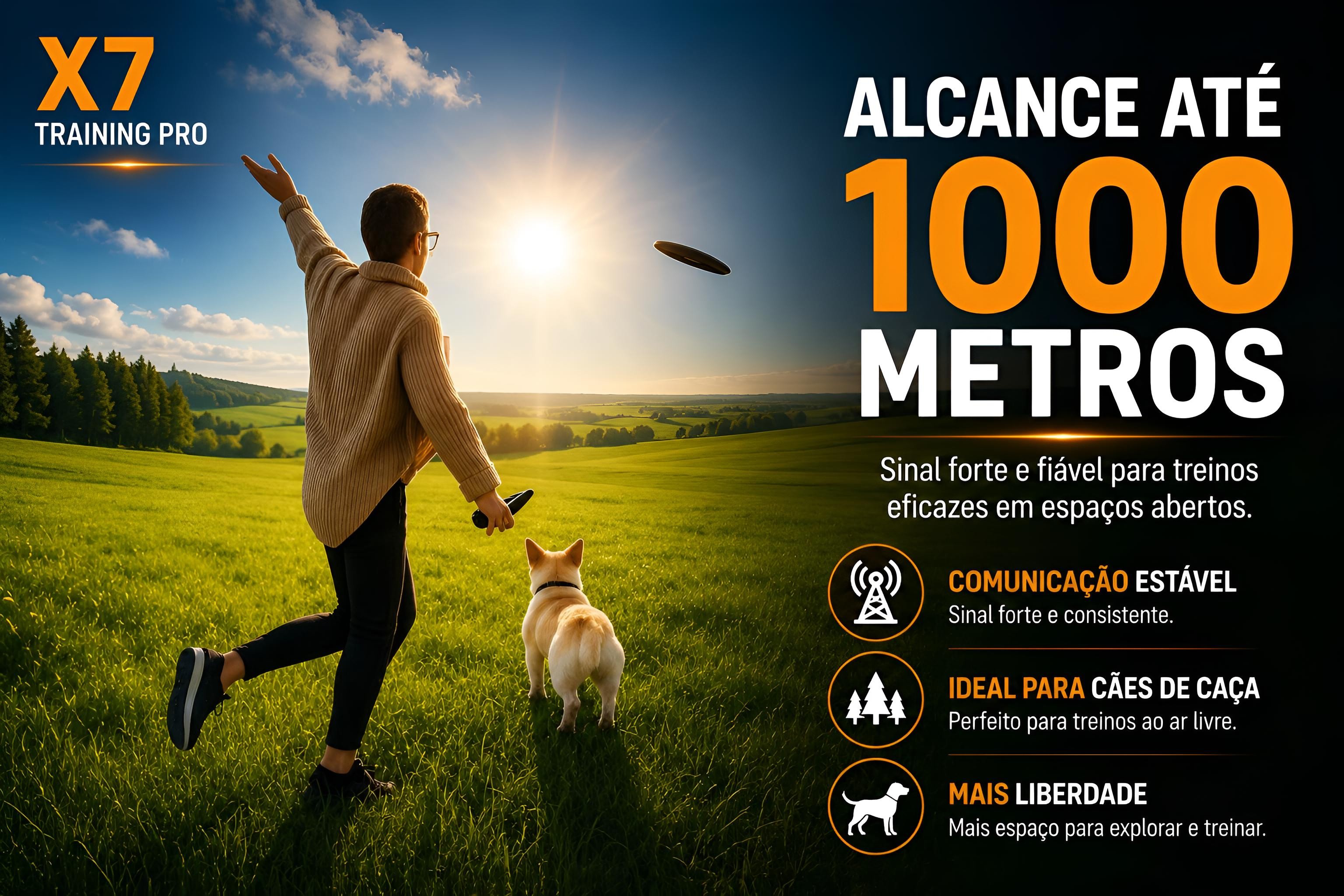 Coleira de adestramento à distância X7 para 1 cão 