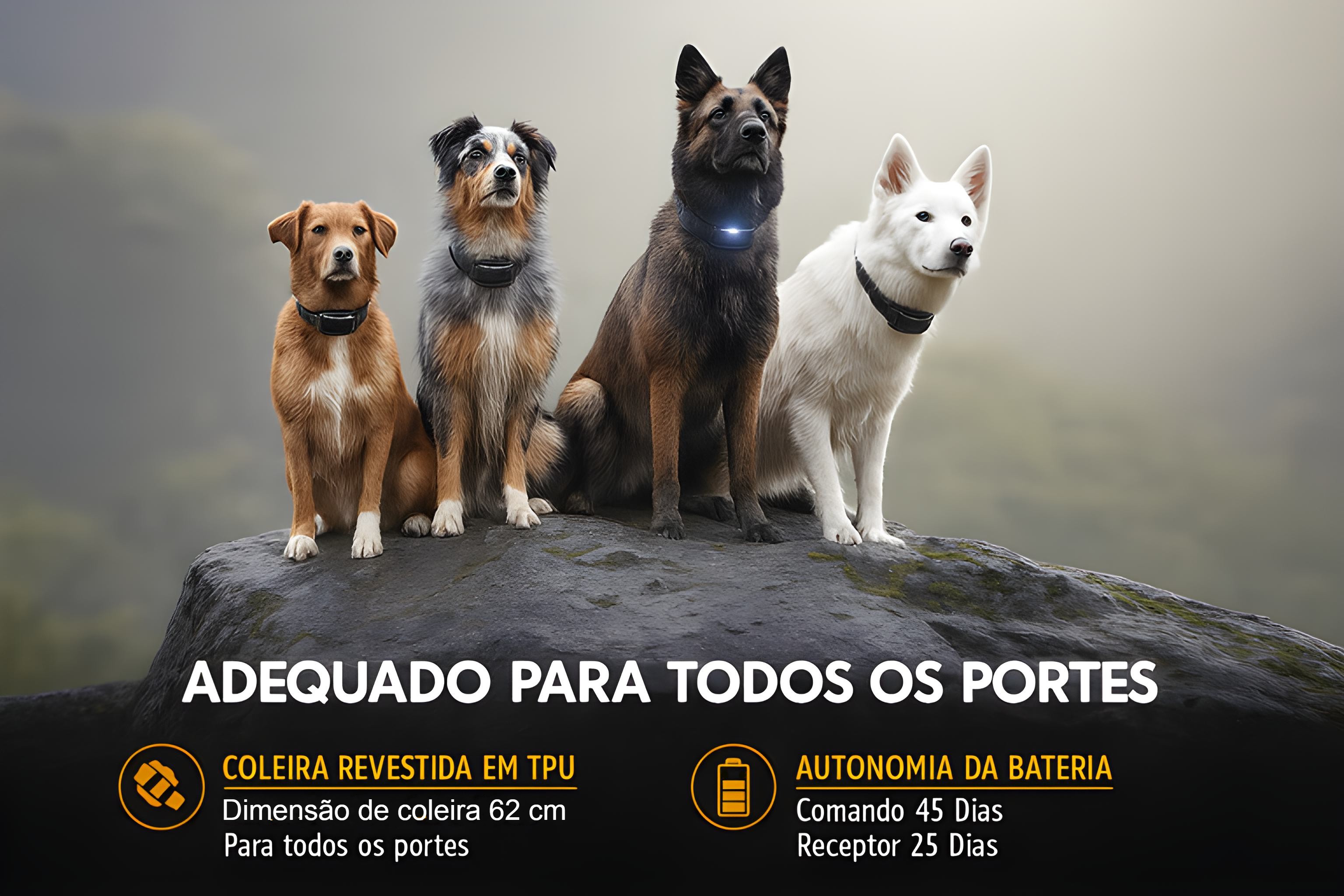 Coleira de adestramento à distância Pro para 3 cães 