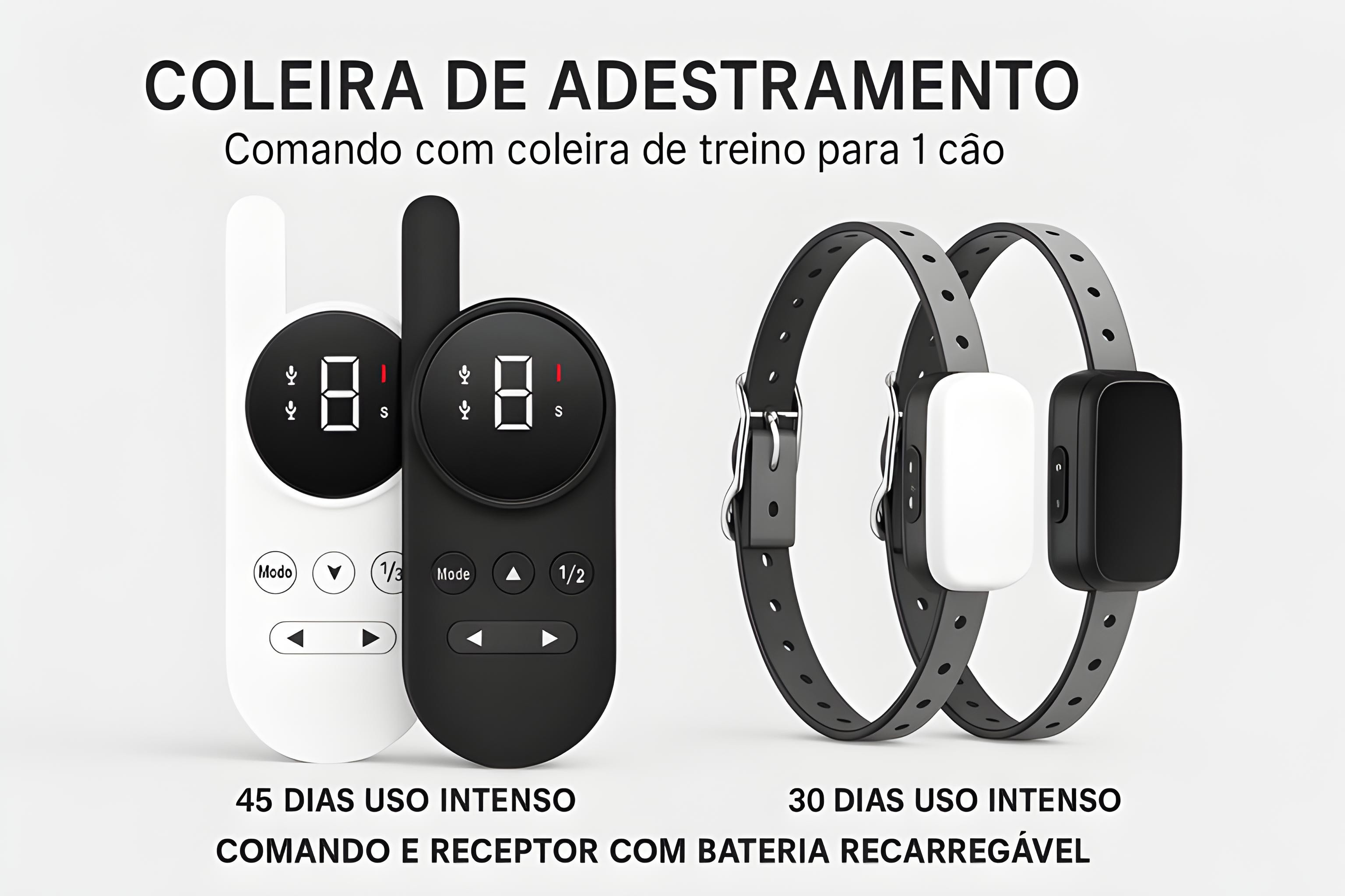 Coleira de adestramento à distância para 1 cão 