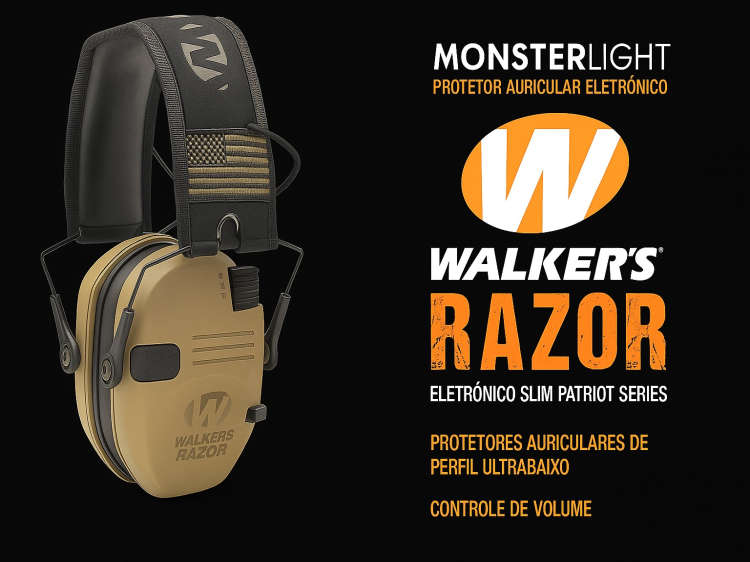 Protetor auricular eletrónico Walkers Razor Patriot Series 