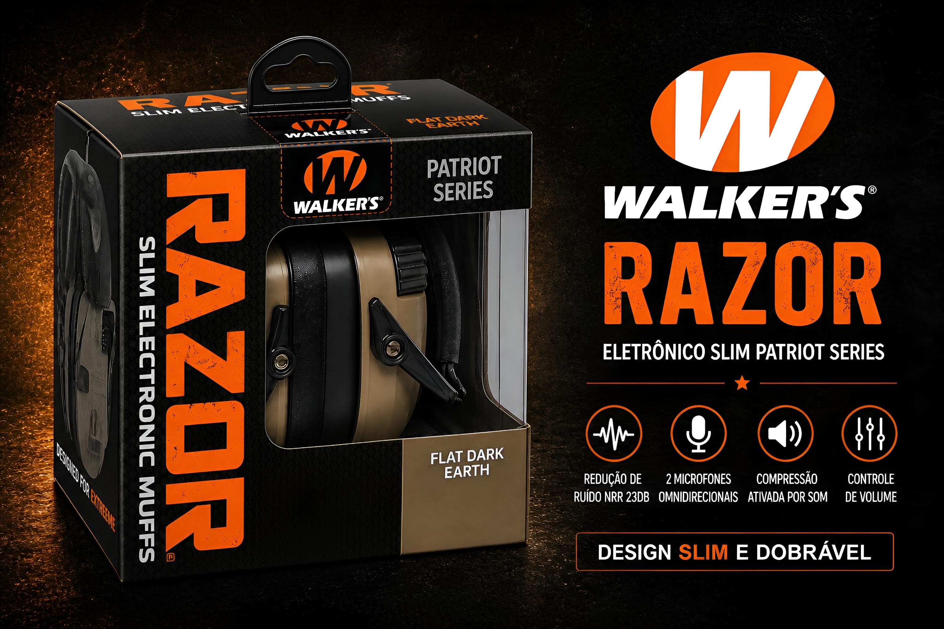 Protetor auricular eletrónico Walkers Razor Patriot Series 