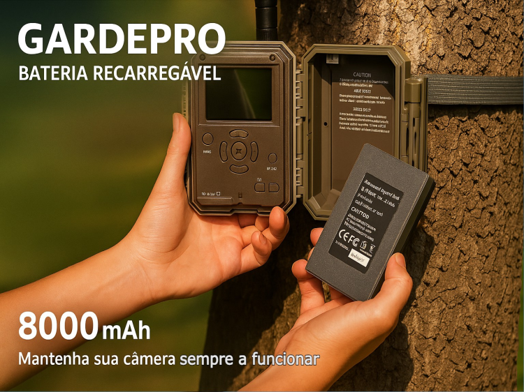 Bateria recarregável para câmeras GardePro 