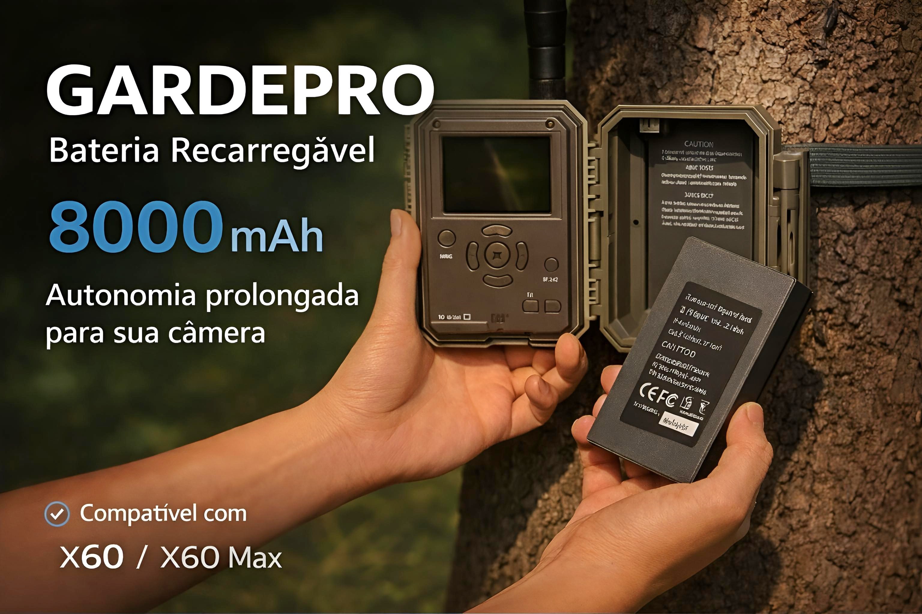 Bateria recarregável para câmeras GardePro 