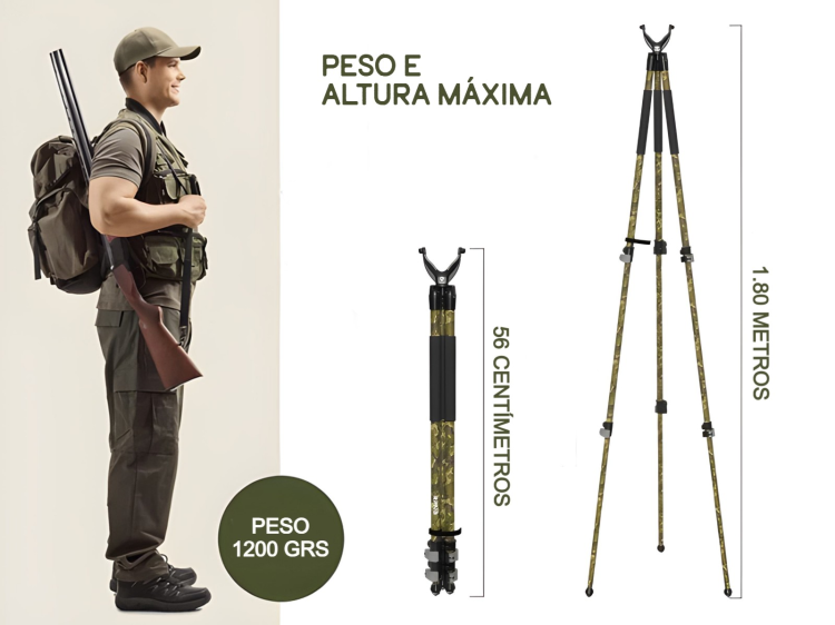 Tripé aluminio Monsterlight Trakion Camuflado 