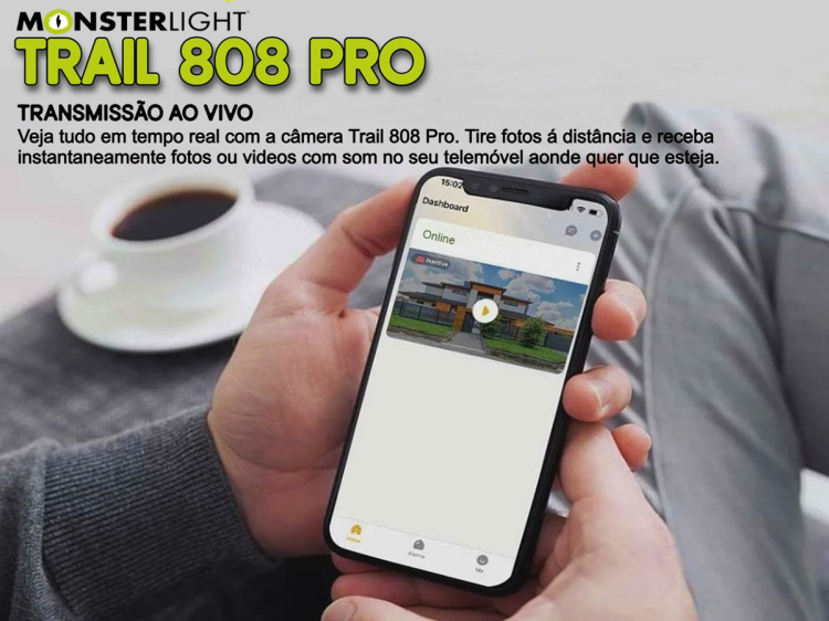Câmera Trail 808Pro LTE com aplicação para telemóvel e envio de fotos e vídeos 