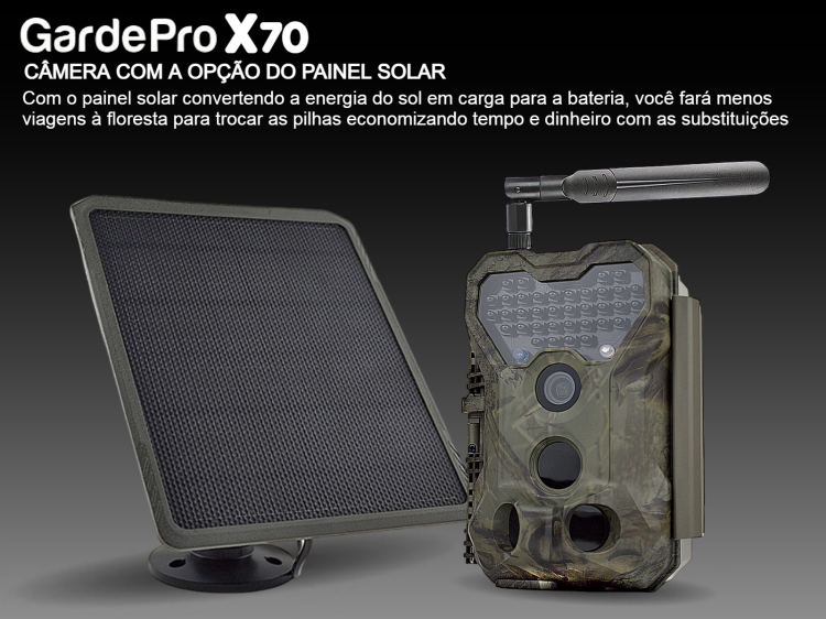Câmera GardePro X70 com transmissão em direto envio de fotos e vídeos e GPS 