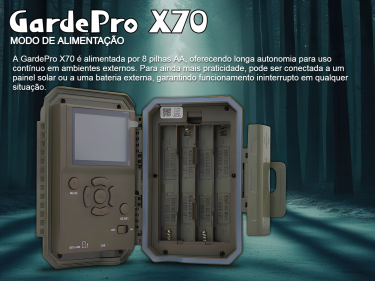 Câmera GardePro X70 com transmissão em direto envio de fotos e vídeos e GPS 