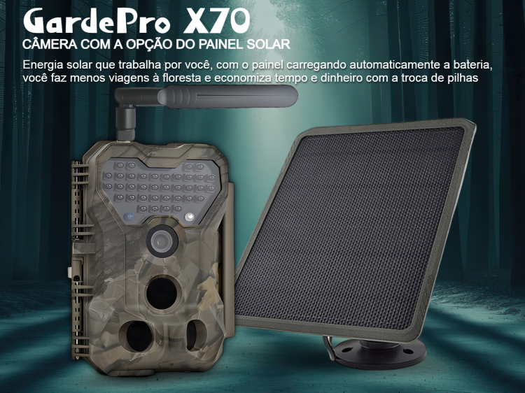 Câmera GardePro X70 com transmissão em direto envio de fotos e vídeos e GPS 