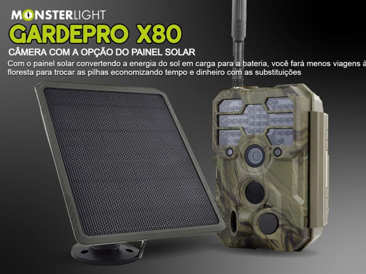Câmera GardePro X80 nova geração com sensor Sony, vídeo 4K, GPS e transmissão em direto 